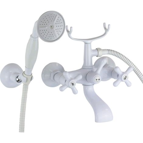 Externe Badgruppe mit Brausegarnitur in glänzend weißfarbe Gattoni Calypso 115015001 weiß - Mit Duschset (1/4)