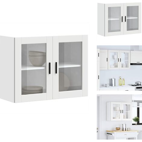 Armoire murale de cuisine avec porte en verre Porto blanc - Armoire Murale De Cuisine - Armoires Murales De Cuisine - Meuble Mural De Cuisine - Armoire Murale Avec Verre (1/5)