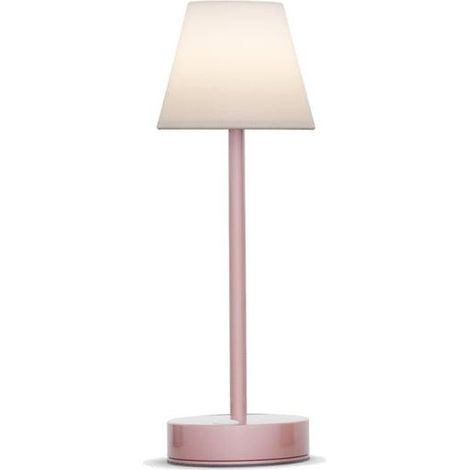 LED Tischlampe kabellos tragbar Touch Dimmer Akku Lampe IP44 32 cm hoch Rosa 4000 K außen Tischleuchte Terrasse Balkon (1/2)