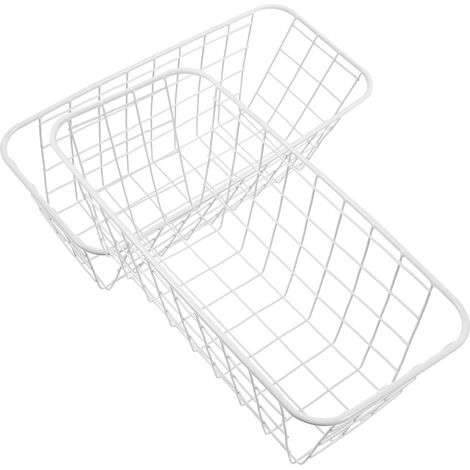 Lot de 2 paniers muraux en fer blanc grande capacité de