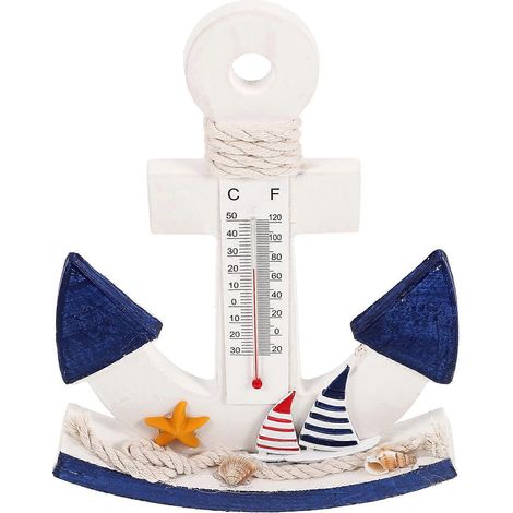 Thermomètre décoratif pour chambre à coucher, thème océan, indicateur de température à offrir-21.00X15.00X3.00CM (1/4)