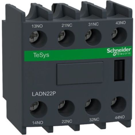 Bloque cont AUX 2NA 2NC FRONT EN - SCHNEIDER: 2 contactos, montaje frontal, IP20.