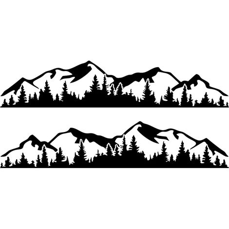 Lot de 2 autocollants graphiques universels pour véhicule, camping-car, yacht, camion, pickup, SUV, noir (1/5)