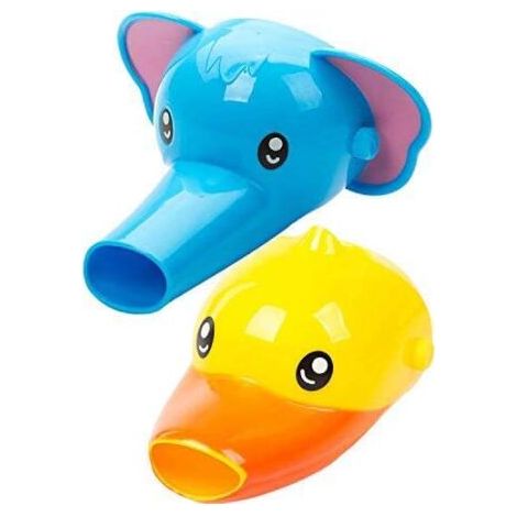 Robinet de rallonge pour Enfants Bébés Enfants - Ensemble de 2 rallonges d'animaux pour robinetterie, évier pour Lavage des Mains (éléphant + Canards) (1/5)