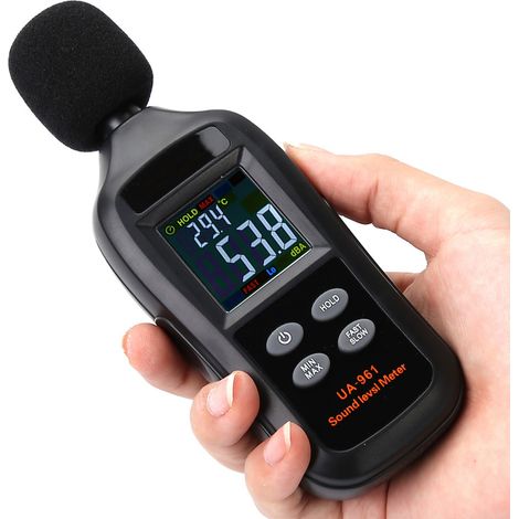 UA961 Schwarzes tragbares digitales Handschallpegelmessgerät Geräuschtester (1/5)