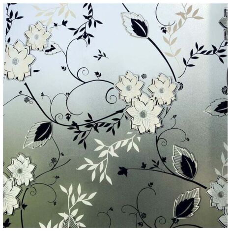 Pair Sichtschutzfolie, Blumenmuster, elektrostatische Fensterfolie, 44,5 x 200 cm NPTERBL