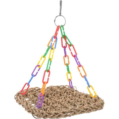Altalena/amaca robusta per uccelli, ideale per pappagalli e parrocchetti, adatta a gabbie e aree gioco. Taglia S (19 x 28 cm). (1/5)