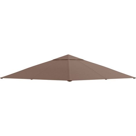 Toiture de remplacement pour tonnelle 2,93 x 2,93 m – bâche pare-soleil en polyester couleur café, idéale pour jardin et terrasse (1/5)