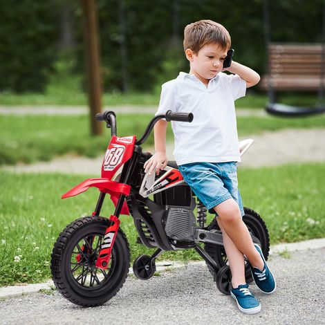 Moto électrique enfants roues indicateur charge PP métal - Dimensions: 107x56x70 cm - Couleur: Rouge