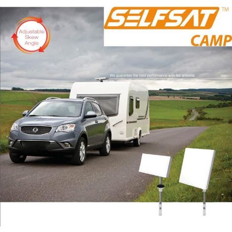 CAMP38 Antenne Plate manuelle sur mât pour caravanning