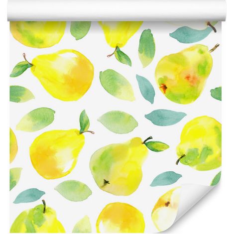 Carta da parati con frutta e foglie per soggiorno e camera da letto, 50x1000 cm (1/5)