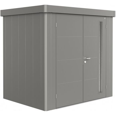 CASETA METALICA BIOHORT JARDIN NEO 1C DOBLE PUERTA COLOR GRIS OSCURO METALICO (1/4)