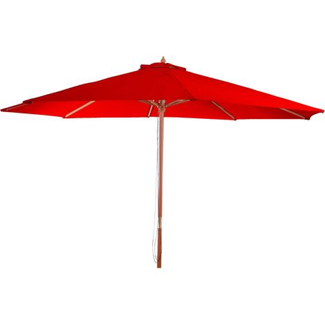 Sombrilla de jardín Ø 3,5m octogonal poliéster/madera 7kg burdeos 040003822