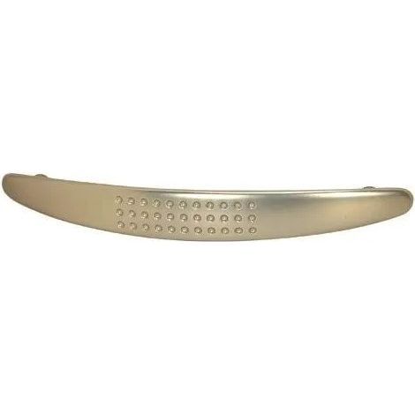 Poignée arrosoir Zamak nickelé satiné, L.156mm, H.17.5mm, P.28mm, entraxe 128mm, 1 pièce avec visserie.