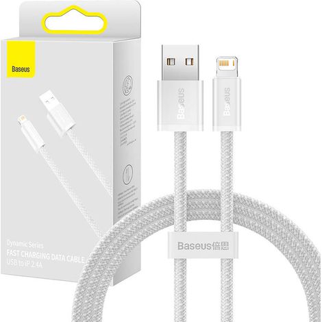 Cavo Baseus Dynamic da USB a Lightning, 2,4 A, 1 m (bianco) (1/5)