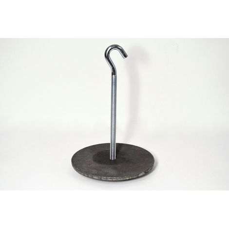 CA150B - Deflector de 17,5 cm + Gancho roscado - Deflector con asa para estufa, placa deflectora, deflector de hierro fundido para caldera de calefacción (1/5)