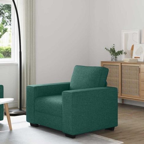 Sofa Dunkelgrün Stoff 60 cm mit tiefen Sitzen und breiten Armlehnen (1/5)