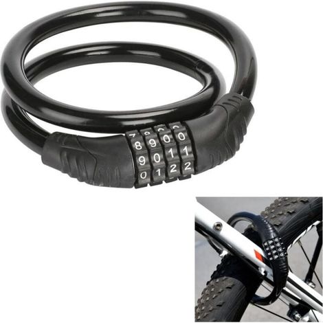 (60 cm) Bicycle Lock with Four-Digit Code, Portable Anti-Theft Mountain Bike Lock for Bicycles, Electric Scooters, Bikes and Trailers MUMU (1/4)