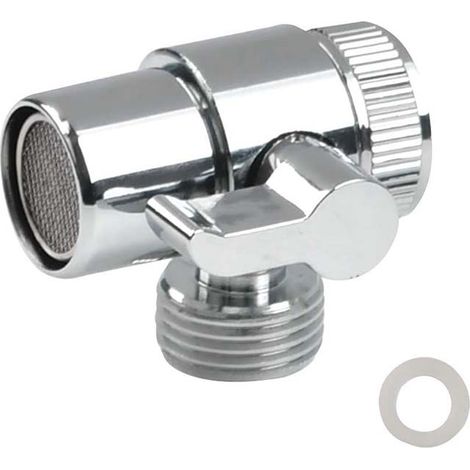 Robinet Interrupteur Valve Inverseur, Valve Laiton Poli Chromé, Adaptateur de Douche, Valve Robinet Pièces de Rechange pour Toilettes (1/2)