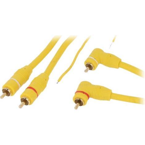 Cable- RCA prise x2.RCA prise x2 angulaire.pilotage- 5m- jaune