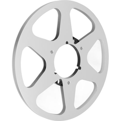 Leere 10-Zoll-Aluminiumspule für 1/4"-Band – 6 Löcher, silberne Aufbewahrungsspule für Aufnahmegeräte (1/5)