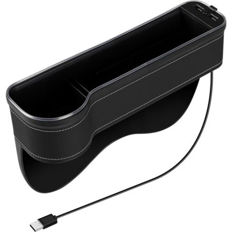 Organisateur Siège Auto - 2 Ports USB - Éclairage LED 7 Couleurs - Compartiment Porte-Gobelet - 285 X 168 X 85 Mm - 1 Pièce (1/5)