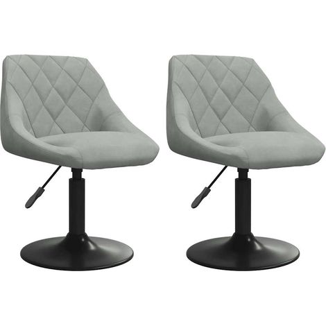 Maison Exclusive - Sedie da Pranzo Girevoli 2 pz Grigio Chiaro in Velluto