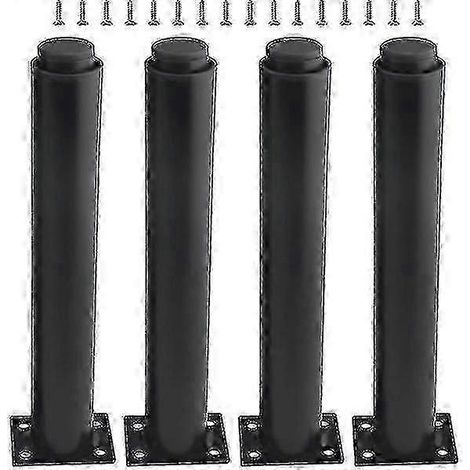 Lot de 4 pieds de meuble réglables en métal, 25-42 cm (noir) - En stock (1/4)