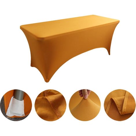 Housse De Table Rectangulaire - 72 x 30 x 30 Pouces - Élastique En Polyester Et Spandex - Pour Événements, Mariages, Banquets Et Salons Professionnels - 1 Pièce (1/4)