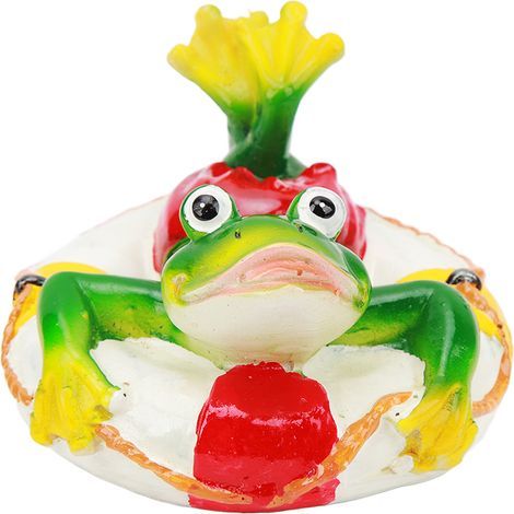 Grenouille étang ornements résine Colorfast facile flotteur eau flottant grenouille Statue de jardin pour la maison jardin cour natation anneau grenouille (1/5)