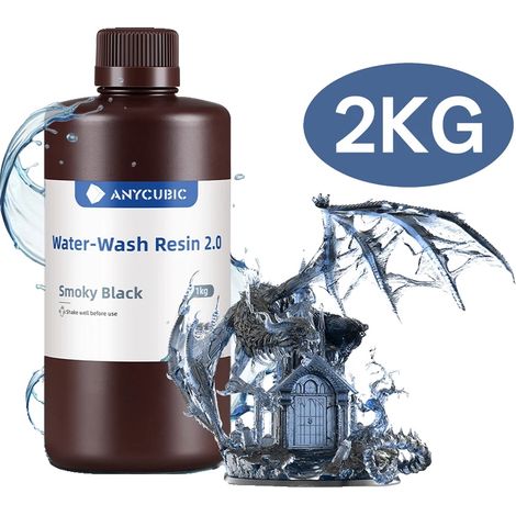 Wasserwaschharz, niedrige Viskosität, benutzerfreundliche Reinigung, Rauchiges Schwarz 2kg (1/2)