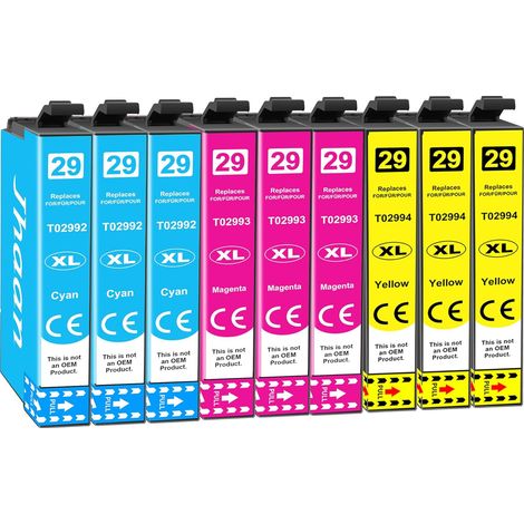 29XL Cartouches d'encre Compatibles pour Epson 29XL 29 XL, Lot de 9 (1/5)