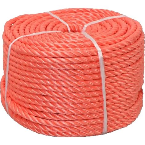 Cuerda de polipropileno de alta resistencia, resistente a los rayos UV, color naranja. (1/2)