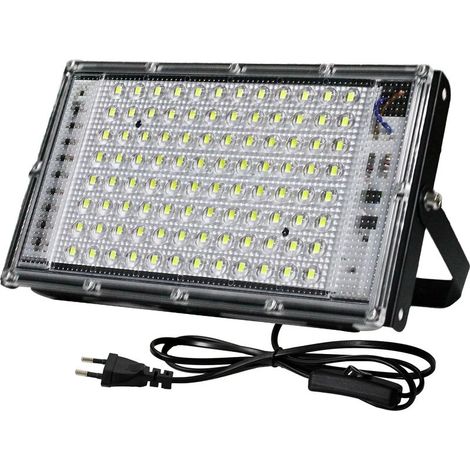 Projecteur led Extérieur 100W, Spot LEDs Extérieur 6500K Blanc Froid, 10000LM Projecteur LED, IP66 étanche Eclairage Leds Pour Jardin Garage Cour Stade Usines Chemins [Classe énergétique F] (1/5)
