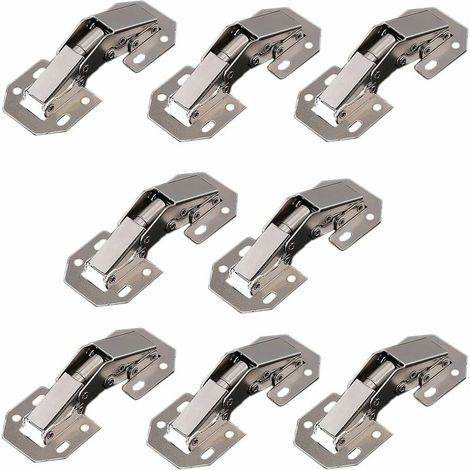 8Pcs Charnières Porte Placard, Charniere Porte Cuisine, 90°Charniere Meuble,Charnière Invisible, Faites Correspondre la vis , Convient aux portes D'armoires,Portes d'armoires de Bureau (1/4)