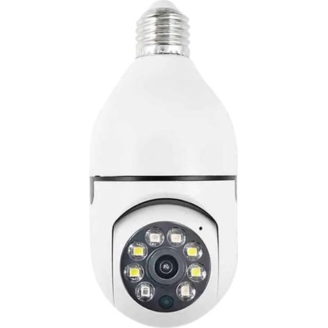 Caméra de Surveillance intérieure Ampoule E27 2MP avec Zoom numérique, détection Humaine par IA, Vision Nocturne Couleur, sans Fil, for Maison connectée(2MP NO Card) (1/5)