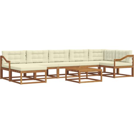 Outdoor Sofa Set with Cushion 8 pcs Natural and Cream vidaXL (1/5)