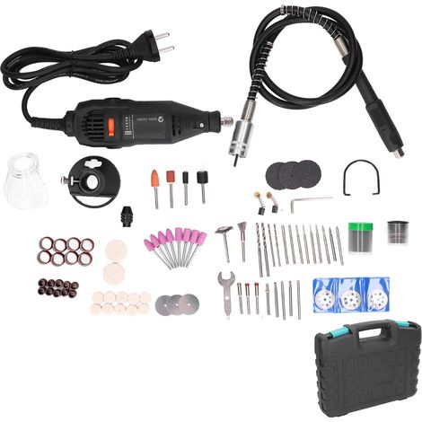 Kit de Mini Meuleuse Électrique 130W à Vitesse Variable, Outils de Gravure Polissage Découpe 8000-30000tr/min, Prise EU 220V (1/5)