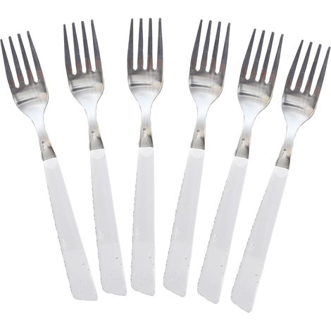MAURY'S BEST QUALITY FORCHETTE DA TAVOLA IN SET DA 6 PEZZI DI COLORE BIANCO (1/4)