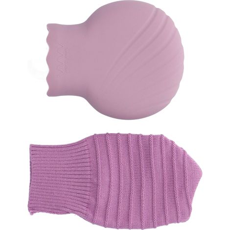 Sac de bouillotte anti-explosion en silicone avec couverture tricotée, 245ml, violet, pour le confort familial (1/5)