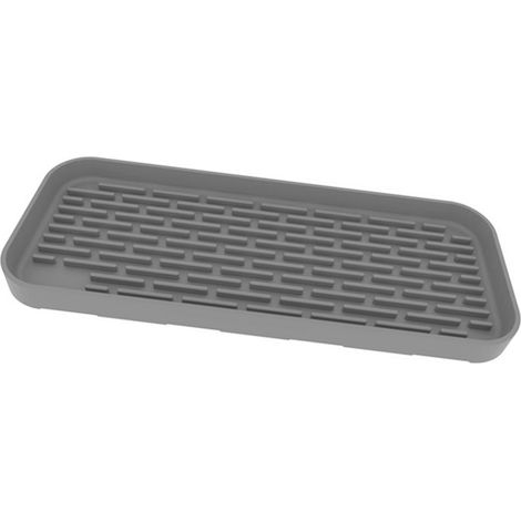 Tapis de séchage vaisselle en silicone antidérapant pour plan de travail cuisine et tapis égouttoir évier pour tasses verres (1/4)