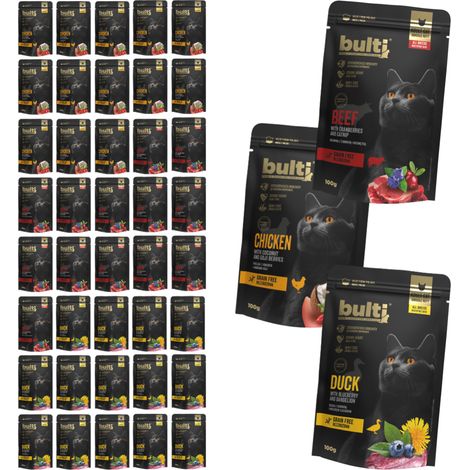 BULTI Superfood, aliment humide pour chat, mélange de saveurs, sachets de 40 x 100 g (1/4)