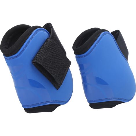 Guêtres de tendon pour chevaux, coque épaisse en PU, protection des jambes pour l'équitation de compétition, bleu M arrière (1/5)