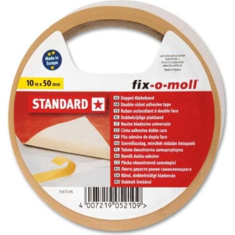 FIX-0-MOLL - 10mt x 50mm - NASTRO BIADESIVO STANDARD - PER USO QUOTIDIANO - RESISTENTE AGLI STRAPPI
