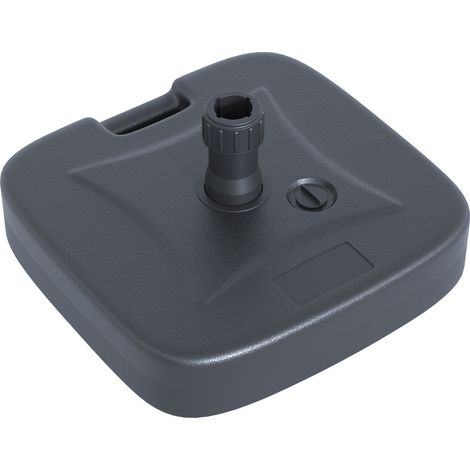 Base per Ombrellone da Giardino Ø38 Riempibile 20-30 Kg HDPE Nero 46x45x26 cm (1/5)