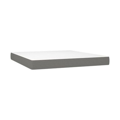 Sommier Snowco (avec matelas), gris foncé, 180 × 200 cm, tissu, tissu doux et respirant, idéal chambre à coucher, style moderne, montage simple (1/5)