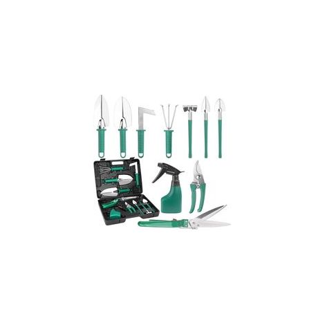 10 Pièces D'outils De Jardinage, Acier Inoxydable Outil à Main De Jardin Poignée Ergonomique Pelle Et Sécateur, Râteau, Pulvérisateur D'eau, Cadeaux De Jardinage Pour Femmes, Hommes (1/5)