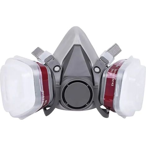 Masque de Protection Respiratoire Réutilisable, Anti poussière, Anti gaz avec Filtres pour Peinture, Travaux, Bricolage, Ponçage(masque ensemble de sept) (1/5)