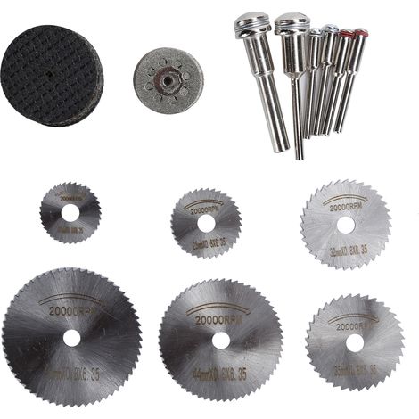 Lot de 42 pièces outils à bois, lames scie acier, disques coupe circulaire, tige liaison (1/5)