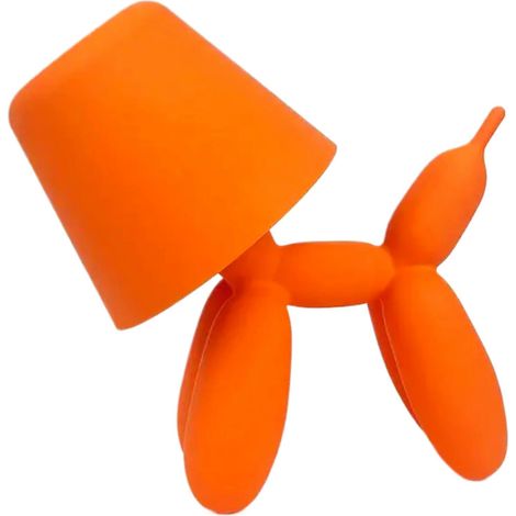 Lampe de table en forme de chien en ballon, lampe de chevet tactile sans fil rechargeable et mignonne avec lumière LED à 3 couleurs et intensité variable, lampe de bureau moderne en forme d'animal en